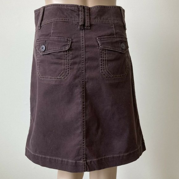 Old Navy Skirt Stretch Size 0 Short Mini Brown Corduroy Cotton Zip Pockets - Picture 10 of 12